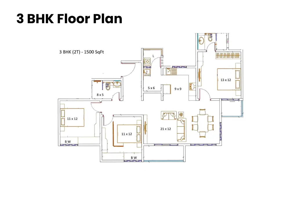 nambiar muthanallur 3 bhk floor plan