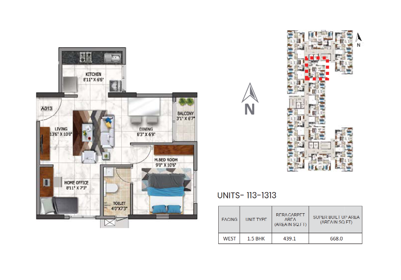 nambiar millennia 1.5 bhk