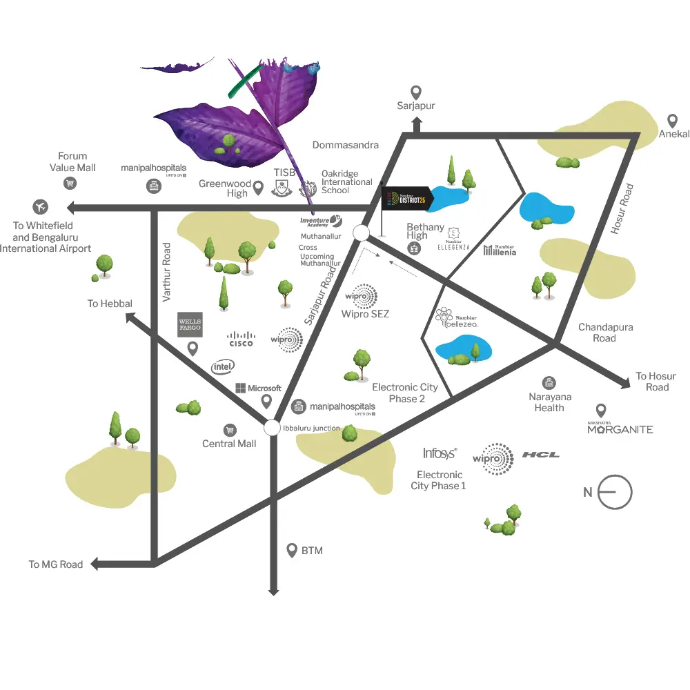 Nambiar District 25 phase 3 location map